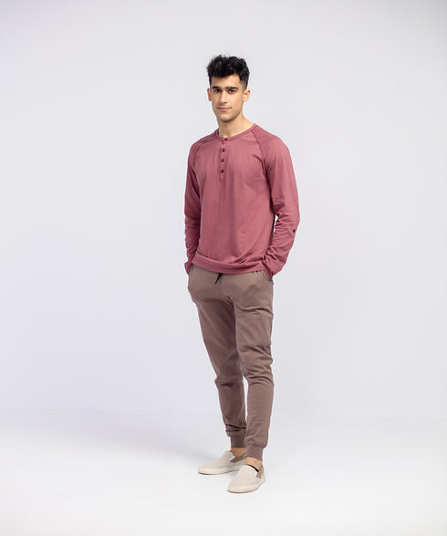 Men's Long Sleeve Henley Shirt